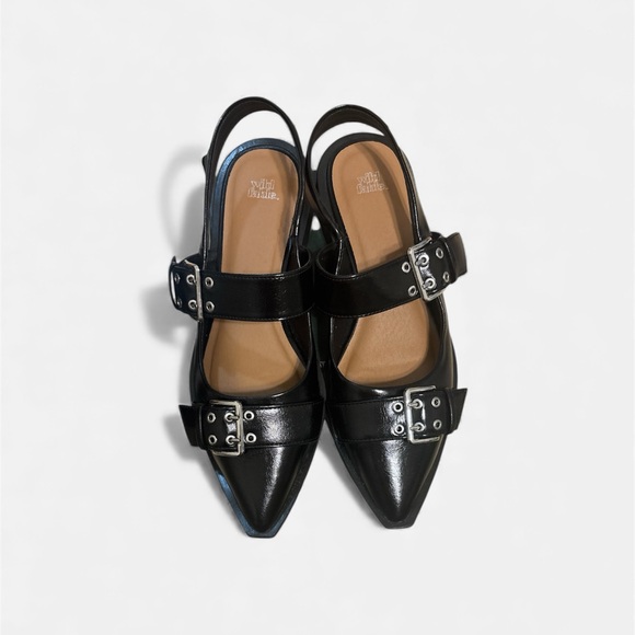 Peyton Double Buckle Slingback Flats with Memory Foam Insole, Size 10 - Picture 3 of 4